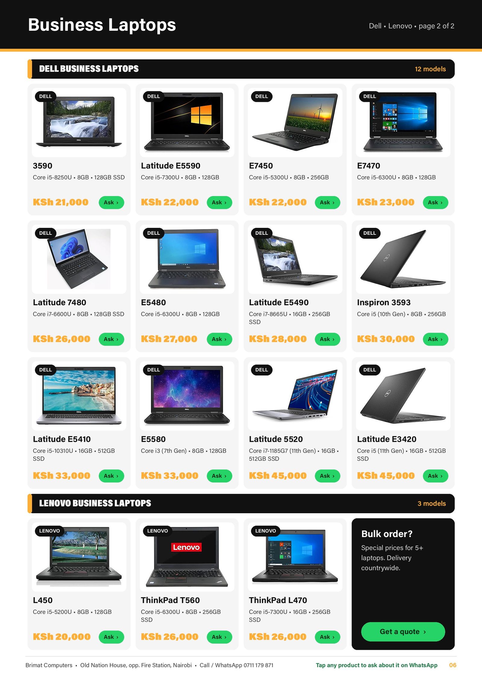 Dell and Lenovo business laptops